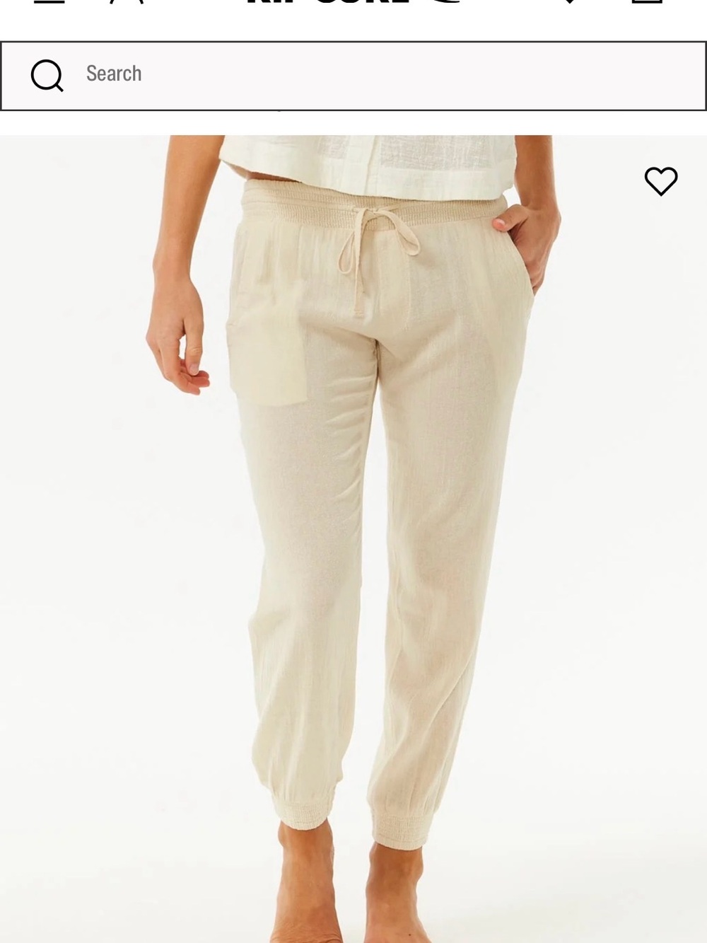 Rip Curl Light Peach Drawstring Jogger Pants